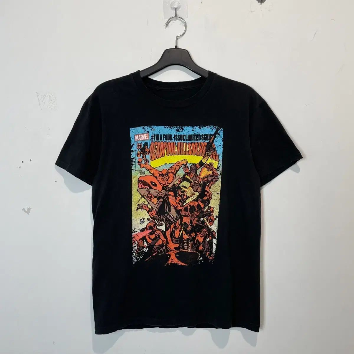 マーベル デッドプール コミックス 半袖Tシャツ ブラック
