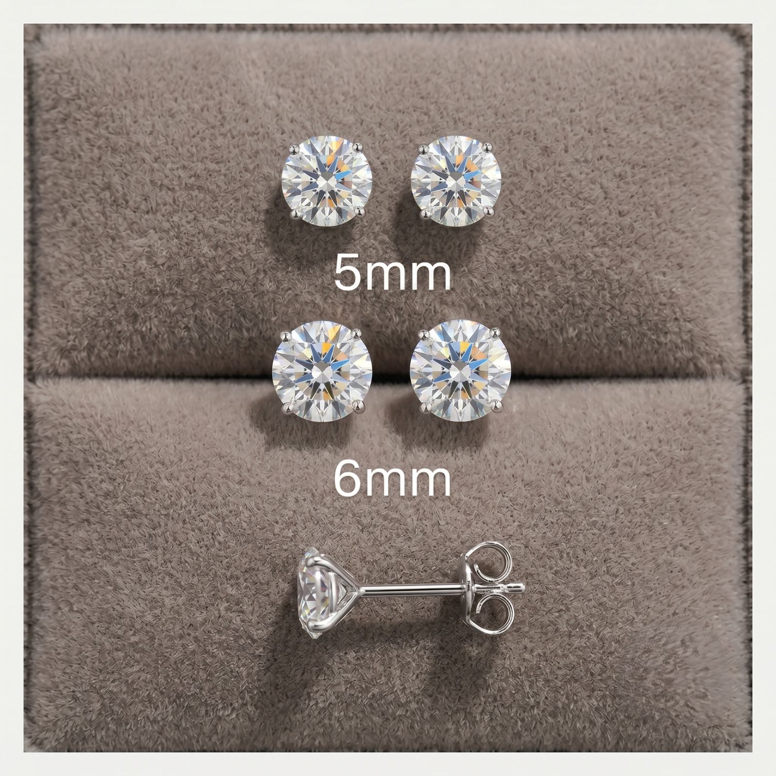 最高品質 モアサナイト ピアス 5mm S925 シルバー 【両耳セット 