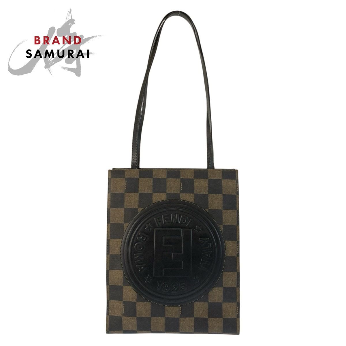 美品 FENDI フェンディ ヴィンテージ ペカン ブラウン ブラック PVC 279 259930 963 トートバッグ ショルダーバッグ レディース 602608【中古】