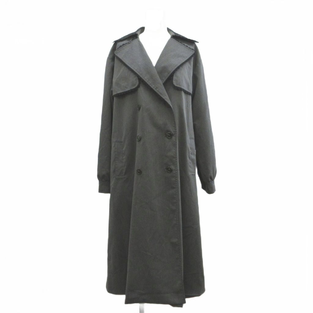 アクシーズファム axes femme ロングコート M グレー 黒 ブラック