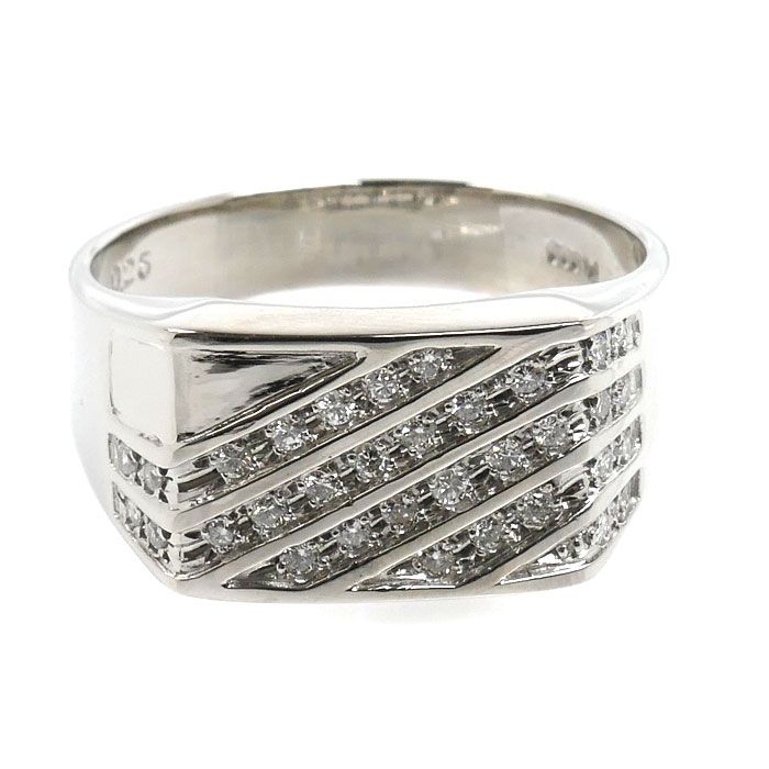 Pt900プラチナ リング・指輪 ダイヤモンド0.25ct 20号 11.7g メンズ