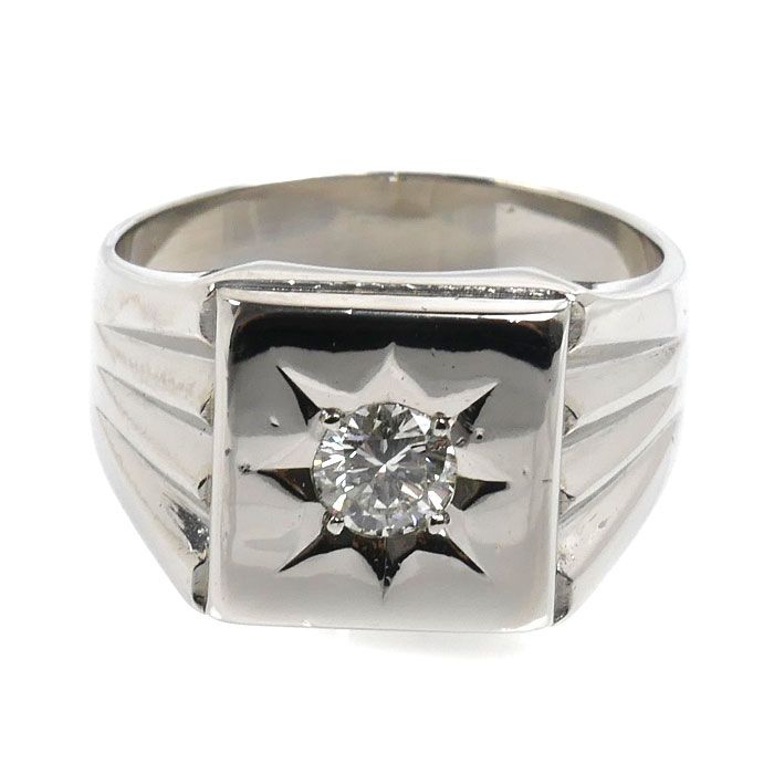 Pt900プラチナ リング・指輪 ダイヤモンド0.415ct 19号 19.3g メンズ