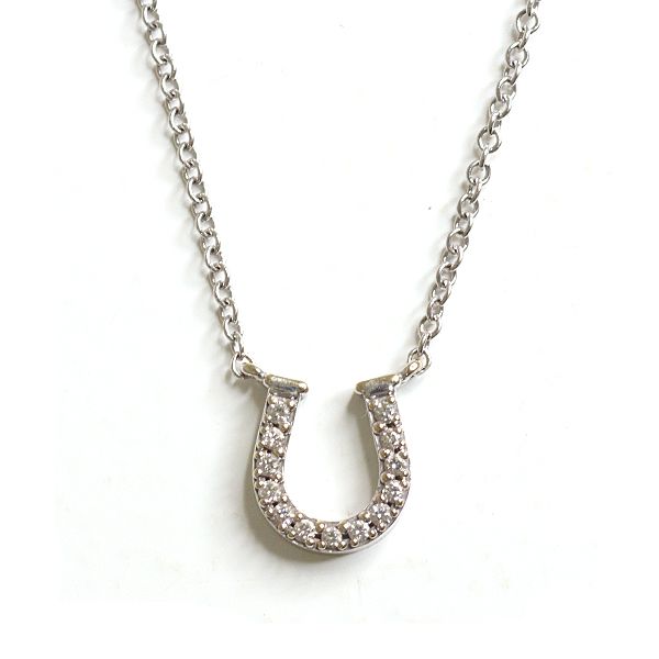 ティファニー TIFFANY&Co. メトロ ホースシュー ダイヤ ネックレス 750 K18WG ホワイトゴールド ダイヤモンド 1.9g 【中古】Aランク