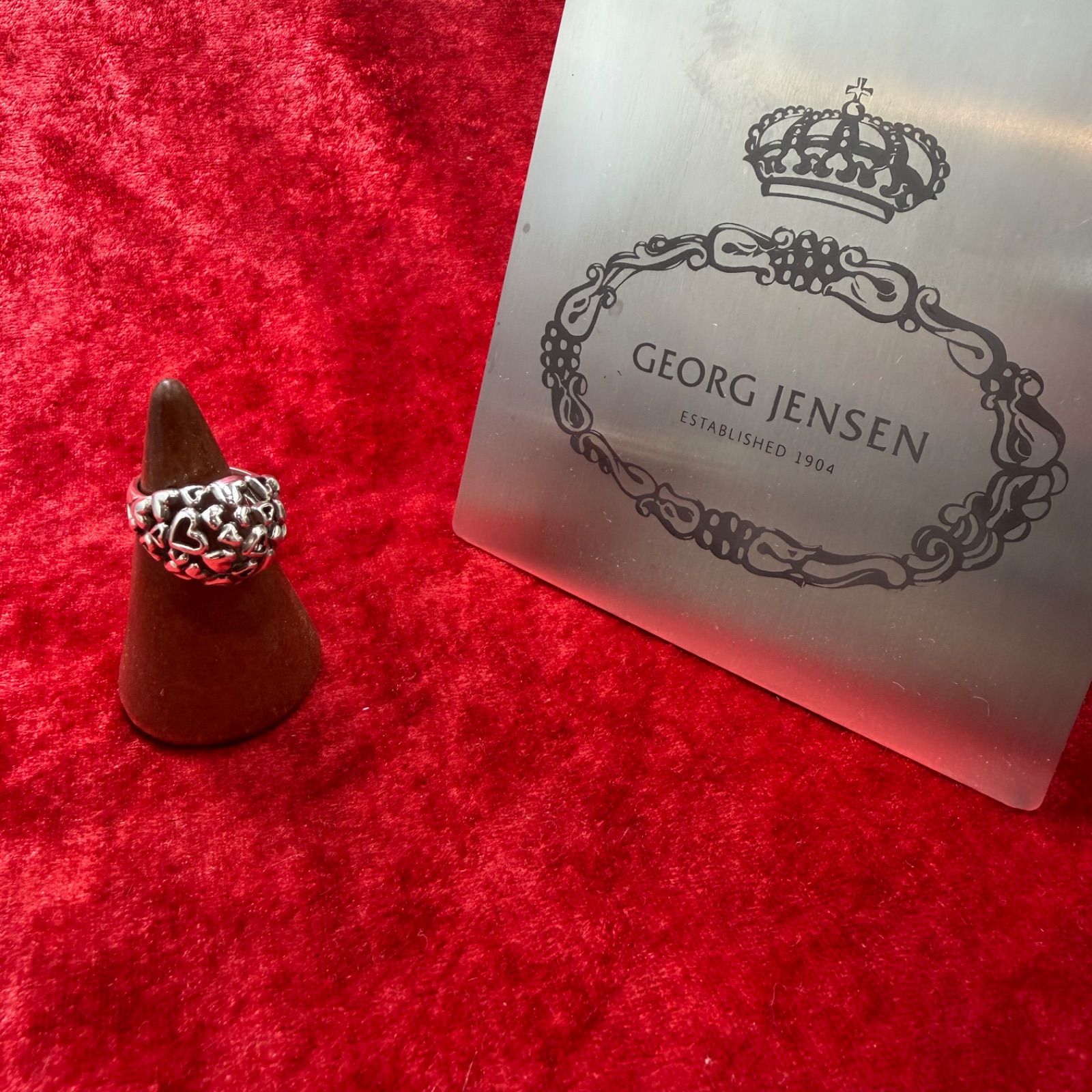 美品 ハートバイハート ♯483 リング8号 ジョージジェンセン/GEORG JENSEN