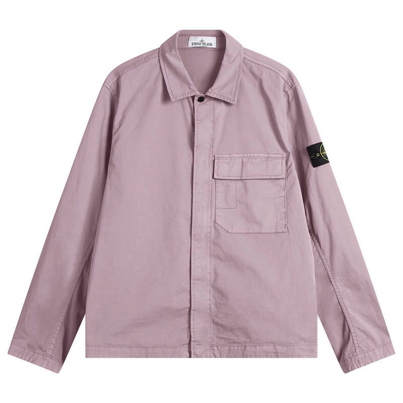 ストーンアイランド メンズ トップス シャツ コットン Stone Island Organicotton Twill Overshirt Purple Grey グレー