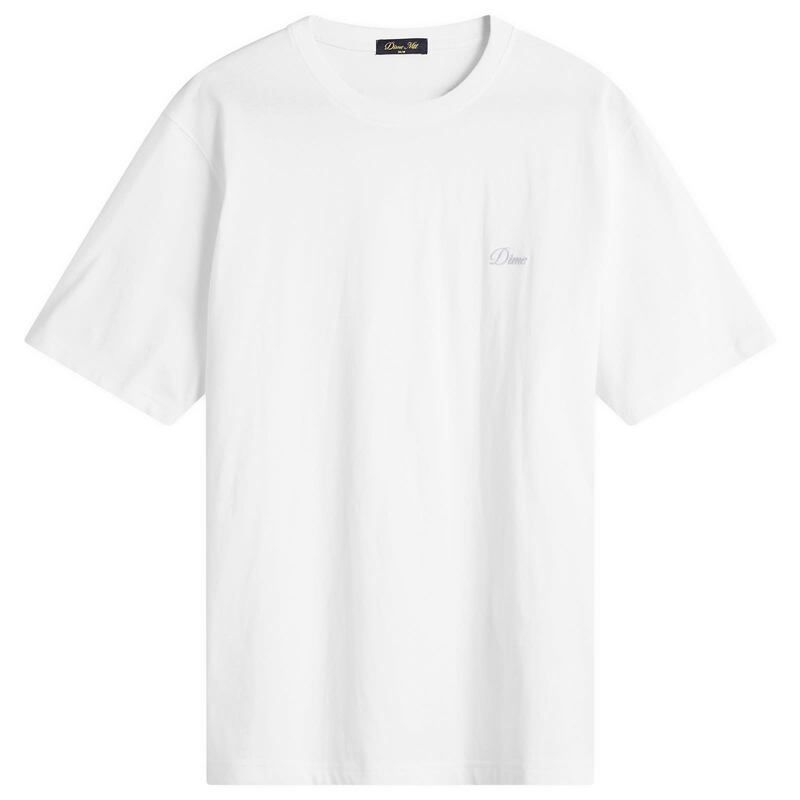 ダイム メンズ トップス Tシャツ ロゴ Dime Cursive Smallogo TShirt White ホワイト