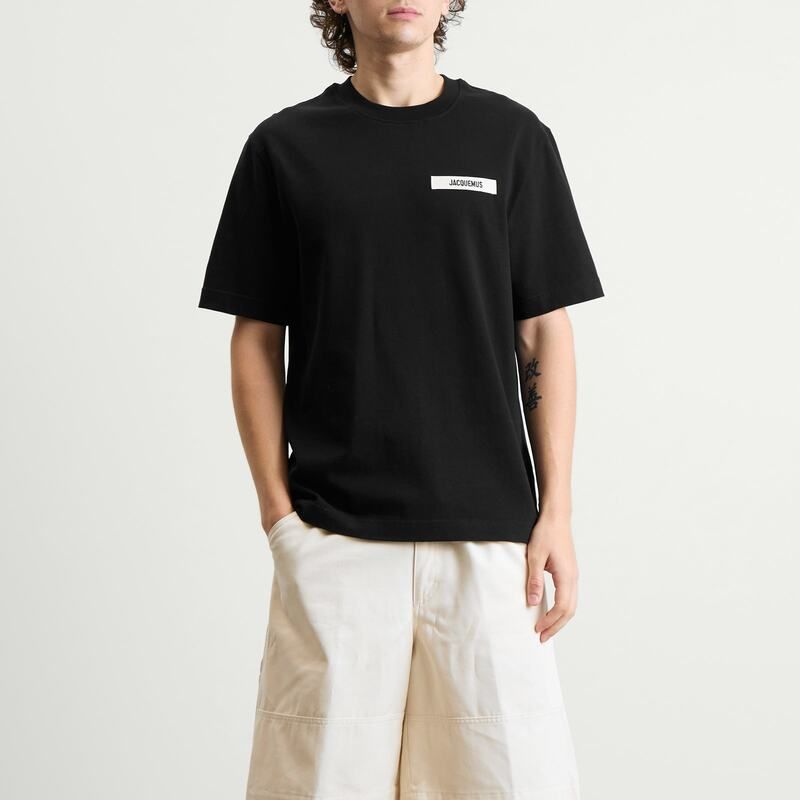 ジャクエムス メンズ トップス Tシャツ ロゴ Jacquemus Grosgrain Logo TShirt Black ブラック