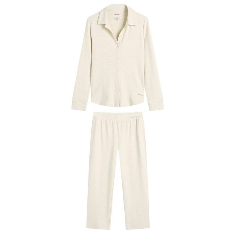カルバンクライン レディース トップス シャツ ジャージー Calvin Klein Brushed Jersey Pyjama Set Oatmeal Heather ヘザー