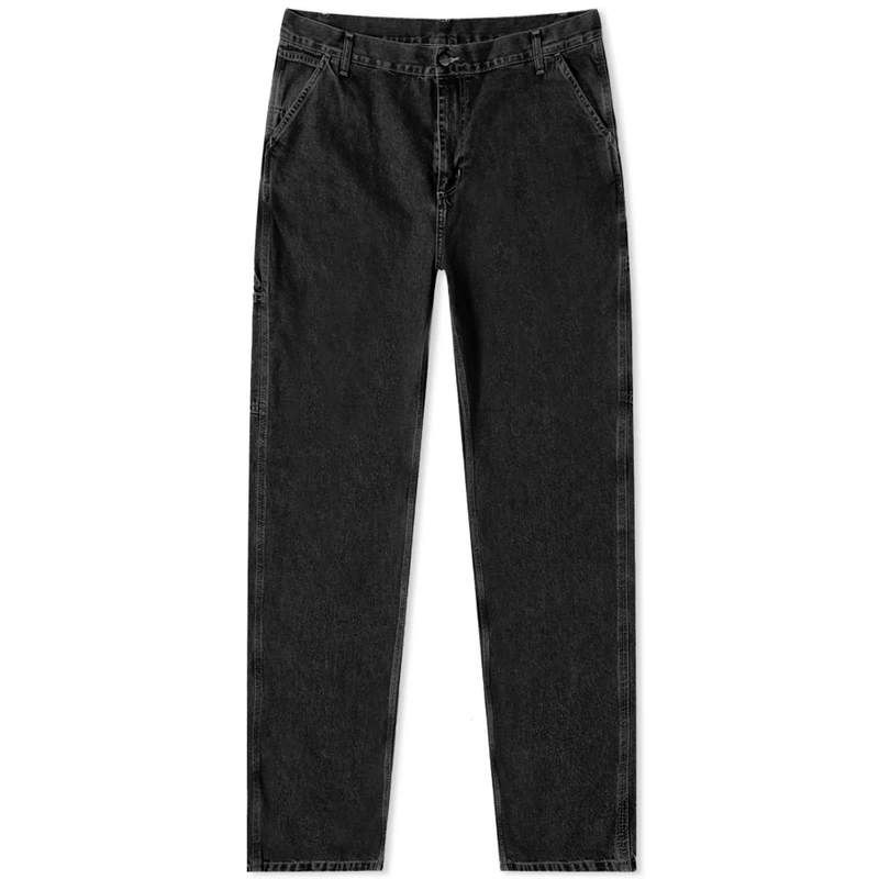 カーハート メンズ ボトムス カジュアルパンツ デニム Carhartt WIP Denim Single Knee Pant Black Stone Washed ブラック