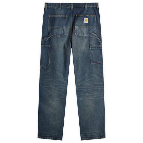 カーハート メンズ ボトムス カジュアルパンツ デニム Carhartt WIP Denim Double Knee Pants Blue Worn Used Wash ブルー