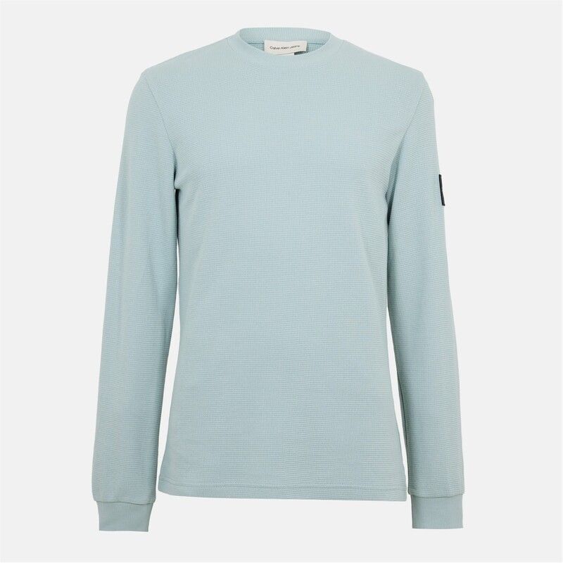 カルバンクライン メンズ トップス Tシャツ Calvin Klein Jeans Waffle Long Sleeve Top Overcast Grey グレー