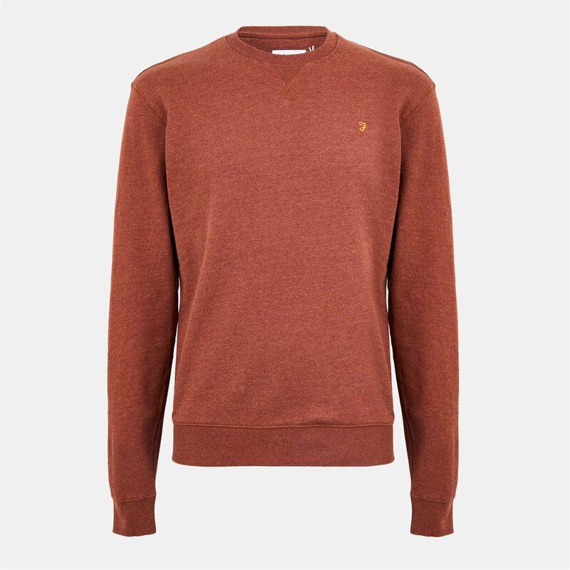 ファーラー メンズ アウター パーカー・スウェット スウェット シャツ Farah Tim Crew Sweatshirt Dark Teak