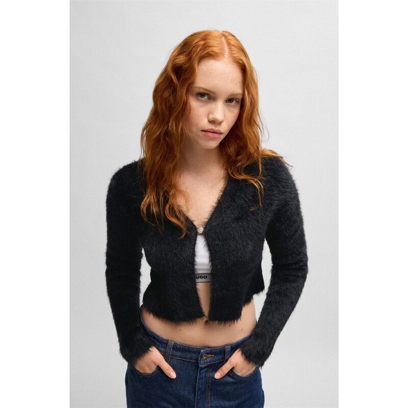 フューゴ レディース アウター ニット・セーター カーディガン Hugo Suvano B 10262922 01 Cardigan Womens Black ブラック