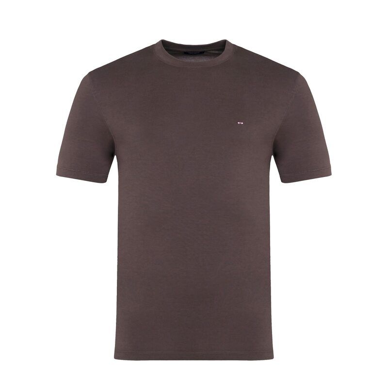 エデンパーク メンズ トップス Tシャツ 半袖 Eden Park Plain brown shortsleeved Tshirt KAF3 ブラウン