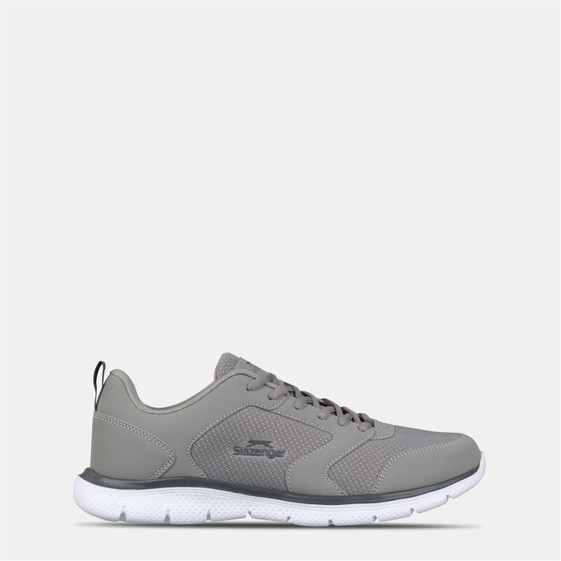 スラセンジャー メンズ シューズ スニーカー メッシュ Slazenger Force Mesh Trainer Mens GreyWhite ホワイト