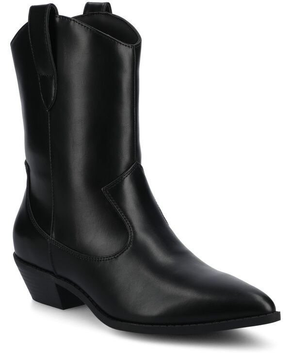 ジュルネ コレクション レディース シューズ ブーツ・レインブーツ アンクル ブーツ Journee Collection Womens Fritzie Western Pointed Toe Comfort Ankle Booties Black ブラック