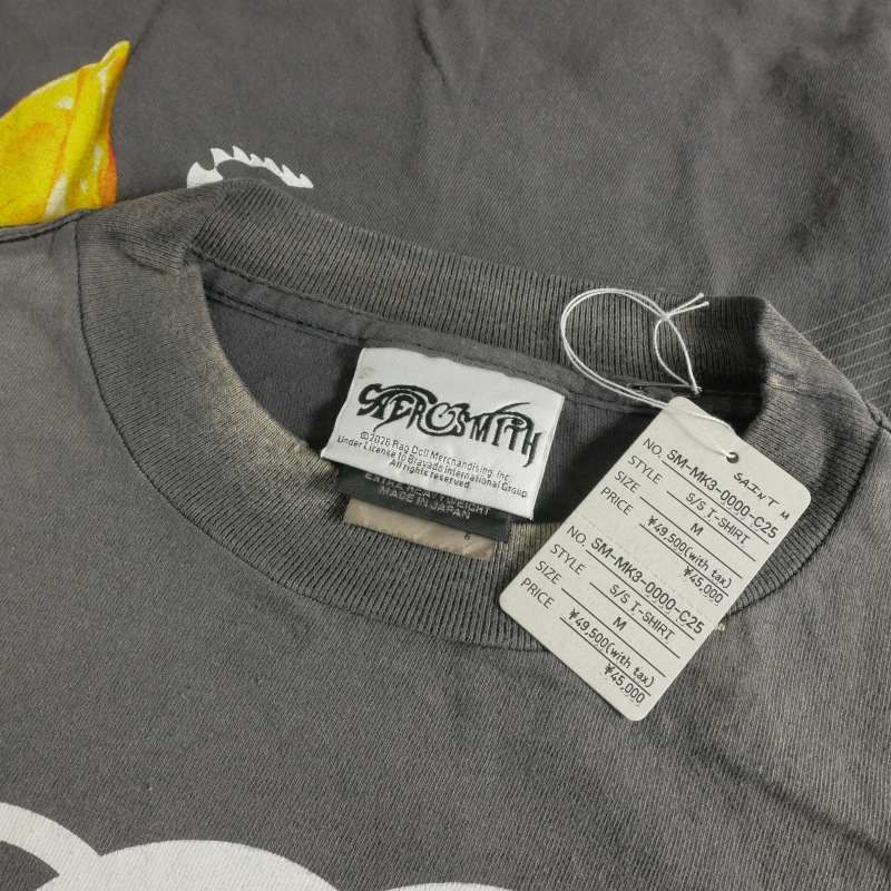 セントマイケル SAINTMICHAEL 26SS AEROSMITH AS_SS T-SHIRT Tシャツ カットソー 半袖 M ブラック 黒 SM-MK8-0000-C25 セントマイケル SAINTMICHAEL 26SS AEROSMITH AS_SS T-SHIRT Tシャツ カットソー 半袖 M ブラック 黒 SM-MK8-0000-C25