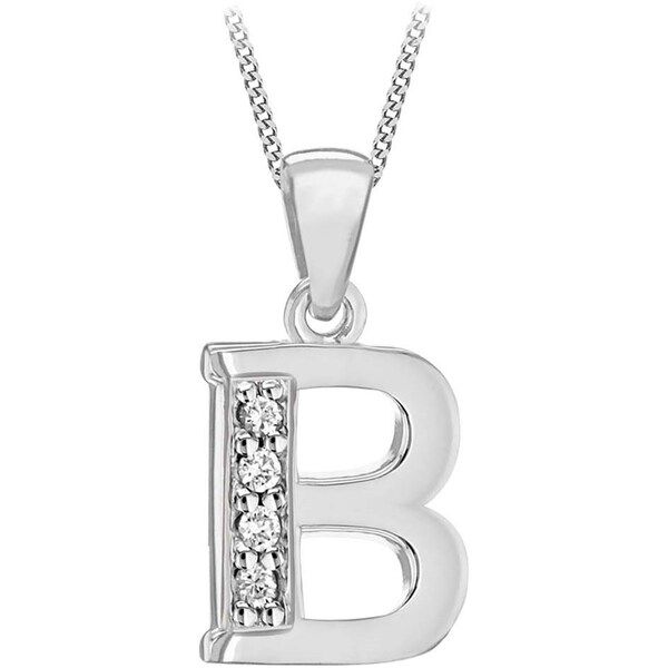 ビー ユー レディース アクセサリー ネックレス・チョーカー・ペンダントトップ レース Be You Silver CZ Initial Necklace Sterling Silver シルバー