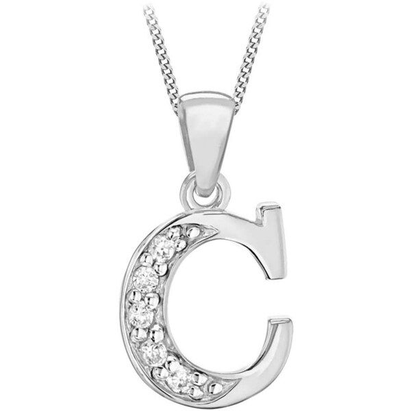 ビー ユー レディース アクセサリー ネックレス・チョーカー・ペンダントトップ レース Be You Silver CZ Initial Necklace Sterling Silver シルバー