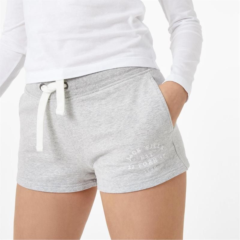 ジャック ウィルス レディース ボトムス ハーフパンツ・ショーツ ショートパンツ ロゴ Jack Wills Bea Logo Sweat Shorts Grey Marl グレー