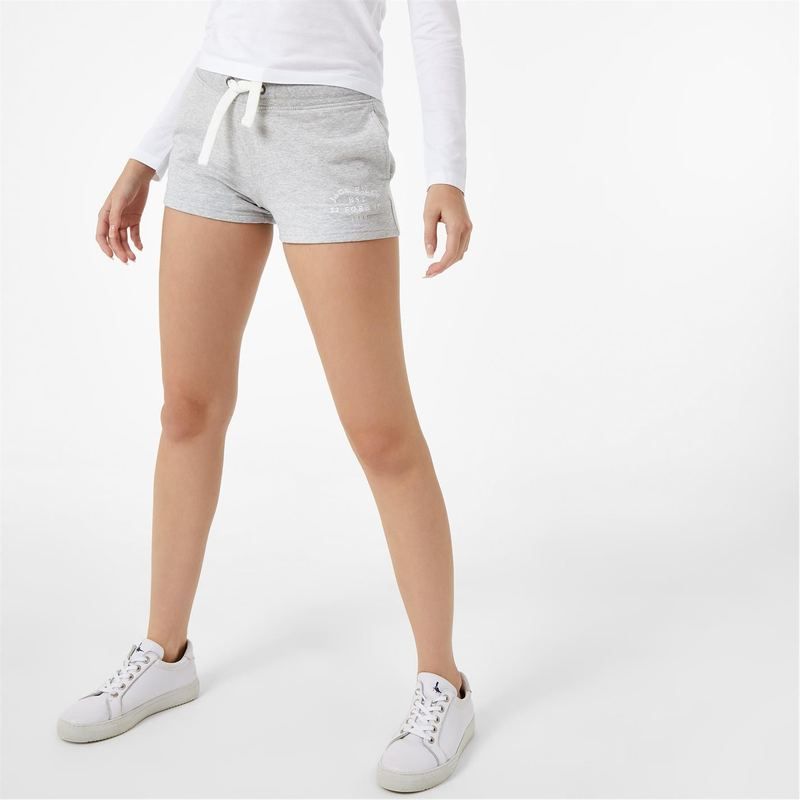 ジャック ウィルス レディース ボトムス ハーフパンツ・ショーツ ショートパンツ ロゴ Jack Wills Bea Logo Sweat Shorts Grey Marl グレー