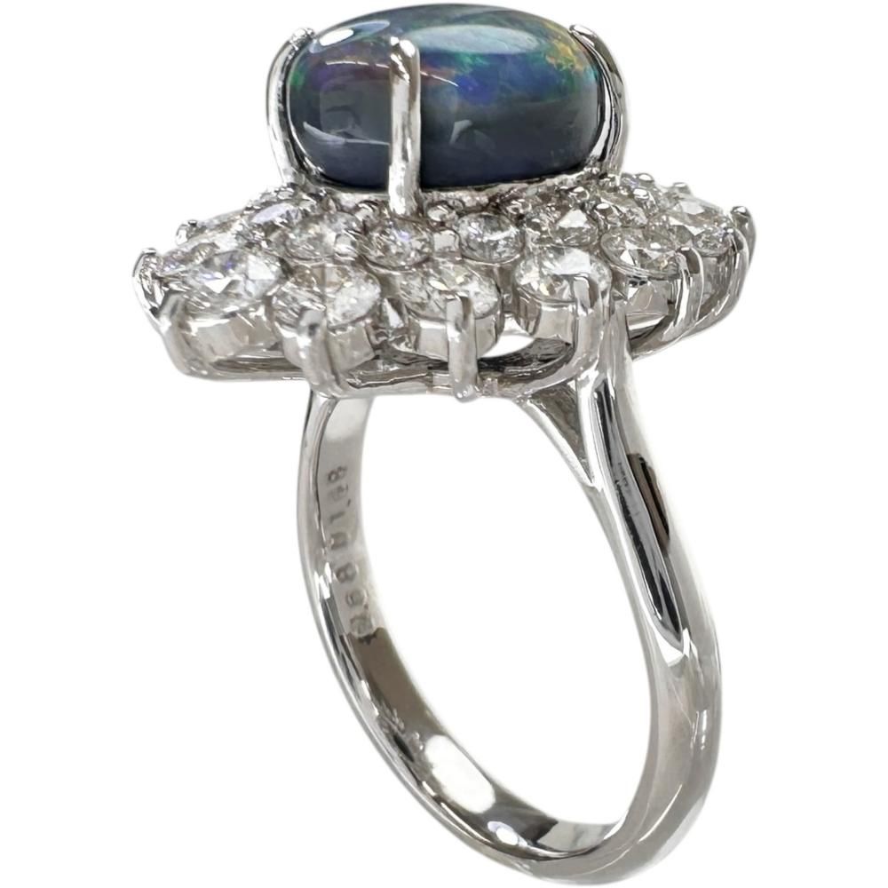 12.5号 ブラックオパール 2.68ct ダイヤモンド 1.58ct リング・指輪 Pt950プラチナ 9.8g レディース 【中古】【真子質店】【NN】 12.5号 ブラックオパール 2.68ct ダイヤモンド 1.58ct リング・指輪 Pt950プラチナ 9.8g レディース 【中古】【真子質店】【NN】