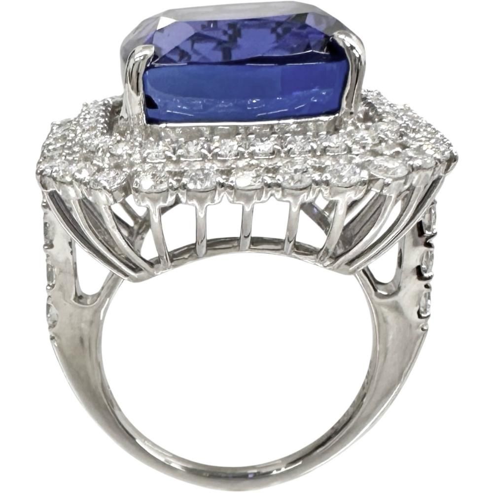 12号 タンザナイト 17.00ct ダイヤモンド 2.03ct リング・指輪 Pt950プラチナ 15.4g レディース 【中古】【真子質店】【NN】