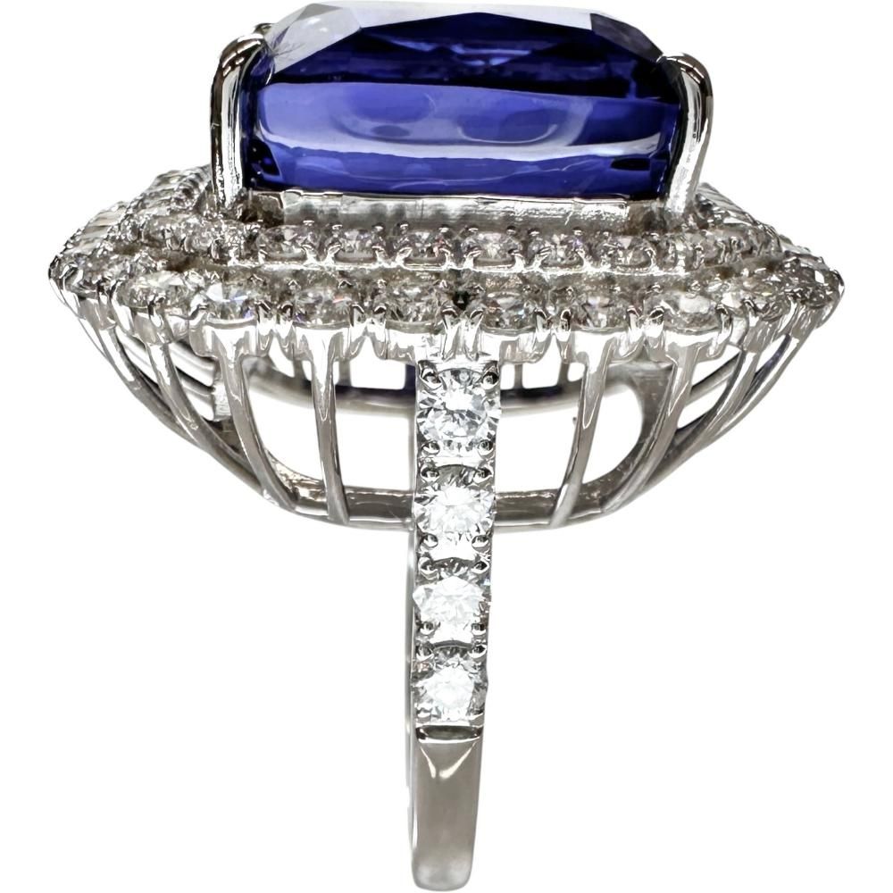 12号 タンザナイト 17.00ct ダイヤモンド 2.03ct リング・指輪 Pt950プラチナ 15.4g レディース 【中古】【真子質店】【NN】