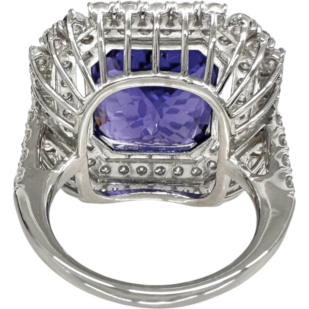12号 タンザナイト 17.00ct ダイヤモンド 2.03ct リング・指輪 Pt950プラチナ 15.4g レディース 【中古】【真子質店】【NN】