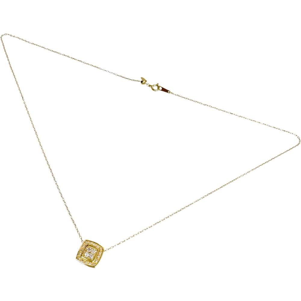 ダイヤモンド 0.19ct ネックレス K18ゴールド 18金 2.7g 45cm レディース 【中古】【真子質店】【NN】