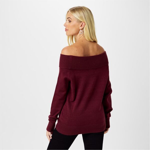 ビバ レディース アウター ニット・セーター ニット Biba Knitted Bardot Jumper Bordeaux ビバ レディース アウター ニット・セーター ニット Biba Knitted Bardot Jumper Bordeaux