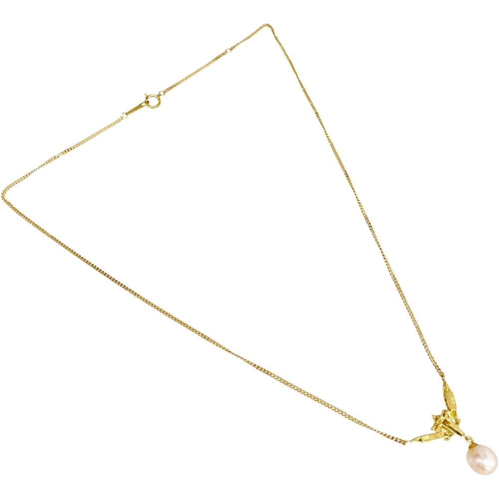 2WAY アコヤパール7.4mm ダイヤモンド 0.36ct ネックレス K18ゴールド 18金 5.2g 42.5cm レディース 【中古】【真子質店】【NN】 2WAY アコヤパール7.4mm ダイヤモンド 0.36ct ネックレス K18ゴールド 18金 5.2g 42.5cm レディース 【中古】【真子質店】【NN】