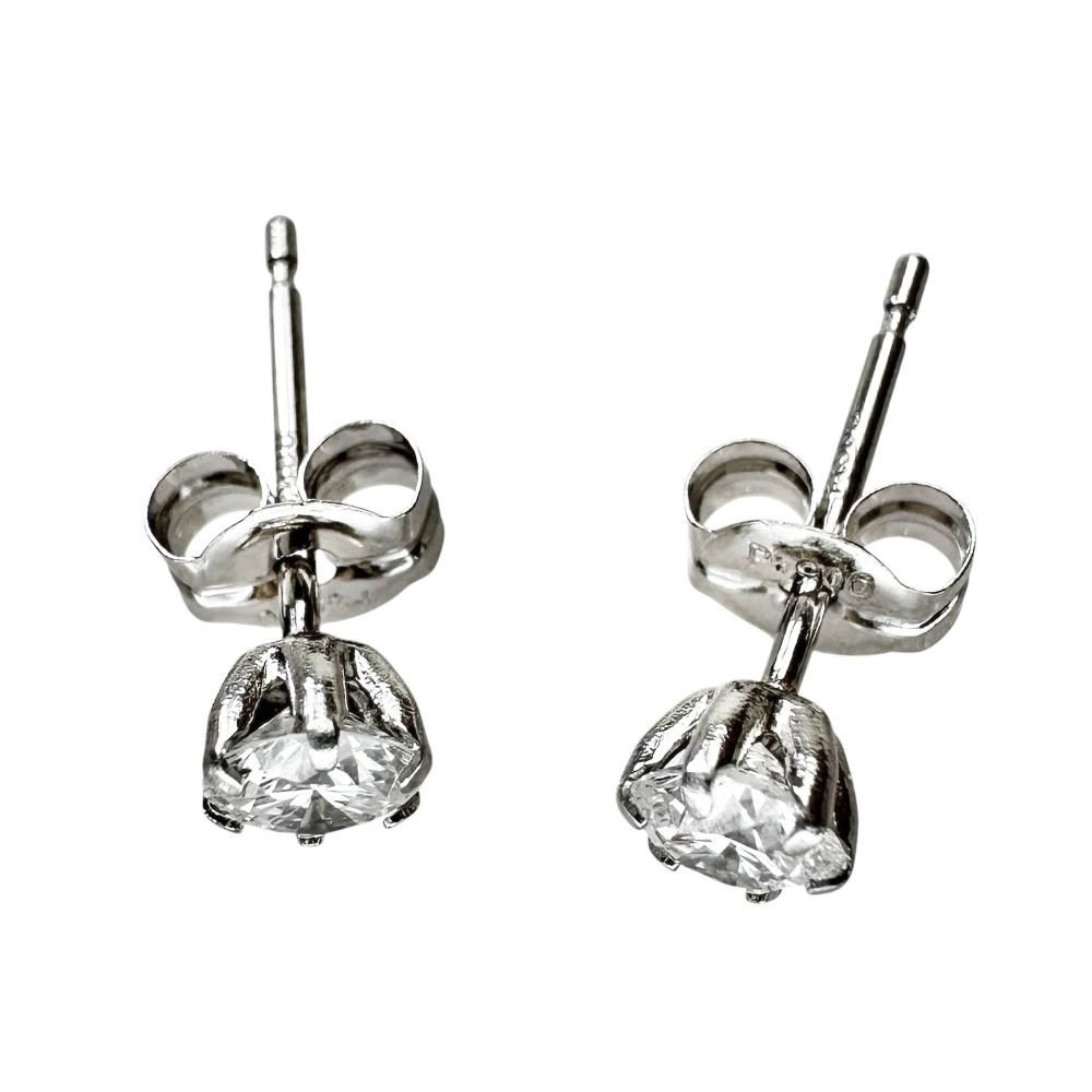 ダイヤモンド(D-VVS2-VG) 0.165ct ダイヤモンド(F-VVS2-VG) 0.165ct ピアス Pt900プラチナ 0.5g レディース 【中古】【真子質店】【NN】