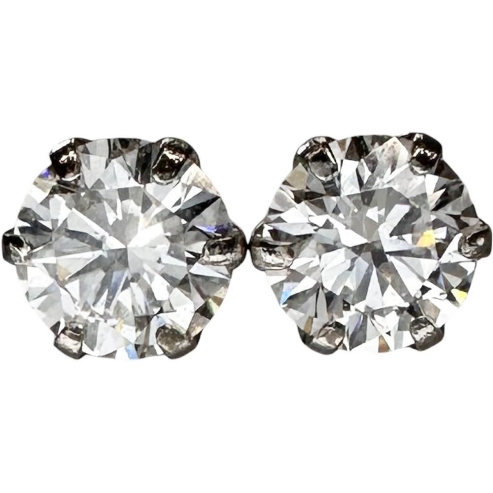 ダイヤモンド(D-VVS2-VG) 0.165ct ダイヤモンド(F-VVS2-VG) 0.165ct ピアス Pt900プラチナ 0.5g レディース 【中古】【真子質店】【NN】