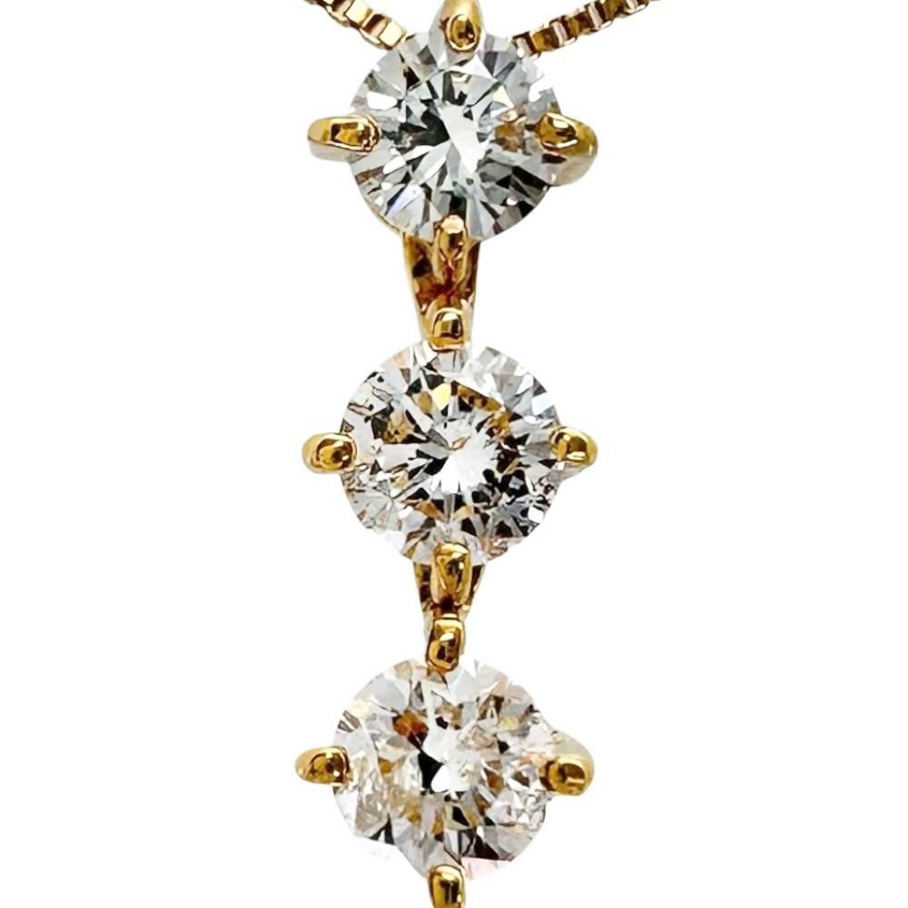 トリロジーデザイン ダイヤモンド 0.25ct ネックレス K18ゴールド 18金 1.1g 41cm レディース 【中古】【真子質店】【NN】 トリロジーデザイン ダイヤモンド 0.25ct ネックレス K18ゴールド 18金 1.1g 41cm レディース 【中古】【真子質店】【NN】