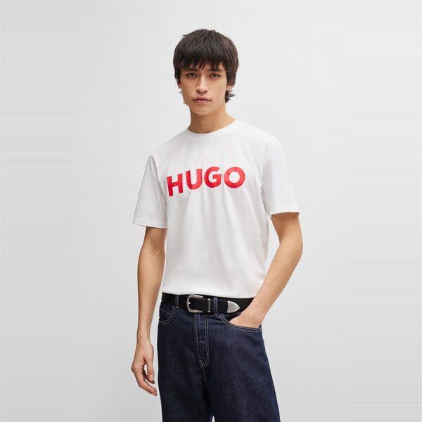フューゴ メンズ トップス Tシャツ Hugo Dulivio T Shirt White ホワイト