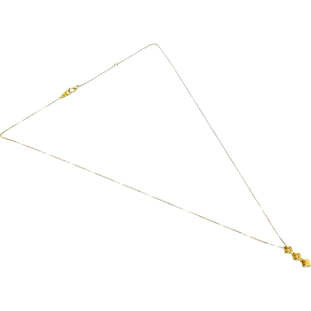 トリロジーデザイン ダイヤモンド 0.25ct ネックレス K18ゴールド 18金 1.1g 41cm レディース 【中古】【真子質店】【NN】 トリロジーデザイン ダイヤモンド 0.25ct ネックレス K18ゴールド 18金 1.1g 41cm レディース 【中古】【真子質店】【NN】