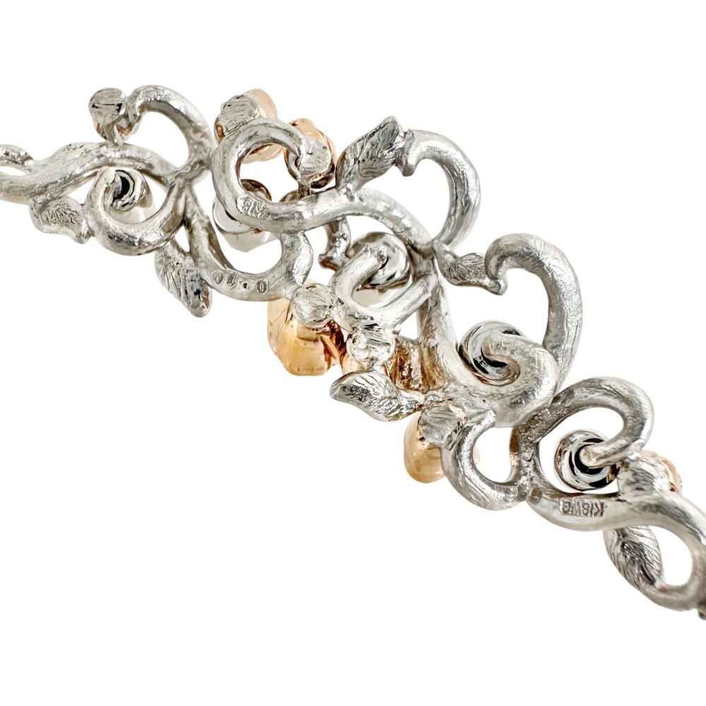 薔薇/ローズモチーフ ダイヤモンド 0.10ct ネックレス K18WGホワイトゴールド 18金 /K18PGピンクゴールド 18金 6.1g 45cm レディース 【中古】【真子質店】【NN】 薔薇/ローズモチーフ ダイヤモンド 0.10ct ネックレス K18WGホワイトゴールド 18金 /K18PGピンクゴールド 18金 6.1g 45cm レディース 【中古】【真子質店】【NN】