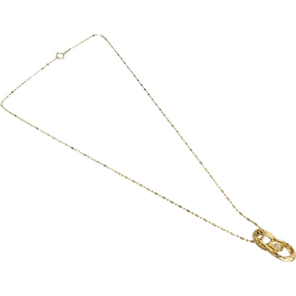 ダイヤモンド(推定I-VS2/マーキスカット) 0.572ct その他ダイヤモンド 0.08ct ネックレス K18ゴールド 18金 5.5g 40cm レディース 【中古】【真子質店】【NN】