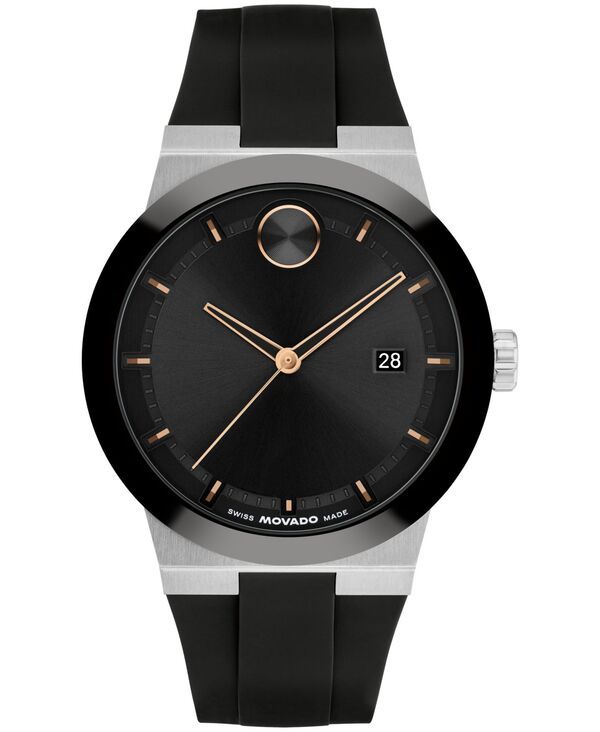 モバド メンズ アクセサリー 腕時計 Movado Mens Bold Fusion Swiss Quartz Black Silicone Watch 4230mm Black ブラック