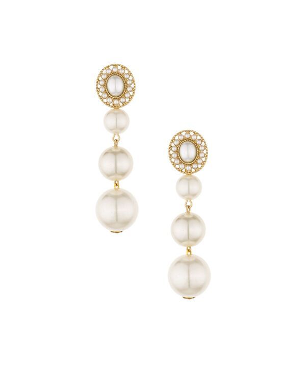 エティカ レディース アクセサリー ピアス・イヤリング ETTIKA Graduating Imitation Pearl Earrings in 18K Gold Platingold ゴールド