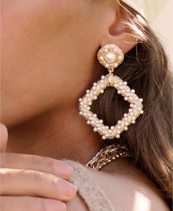 エティカ レディース アクセサリー ピアス・イヤリング ETTIKA 18K Gold Imitation Pearl Knocker Womens Earrings Gold ゴールド