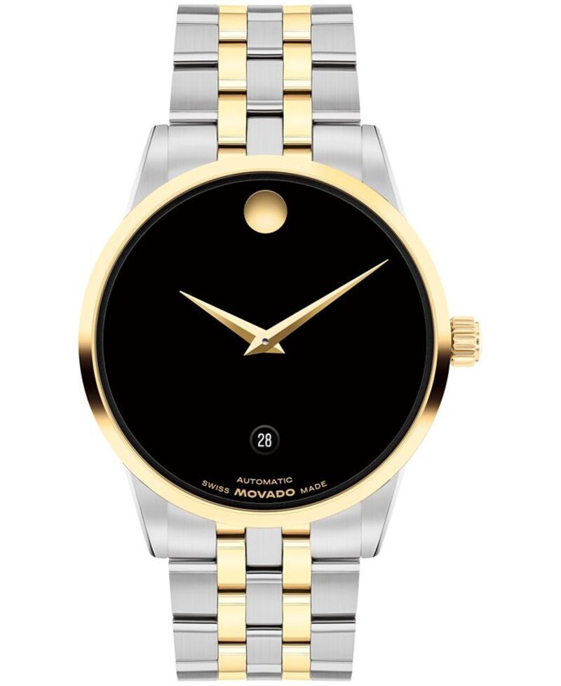 モバド メンズ アクセサリー 腕時計 Tシャツ Movado Mens Museum Classic Swiss Automatic StainlessSteel Yellow PVD Watch 40mm TwoTone イエロー