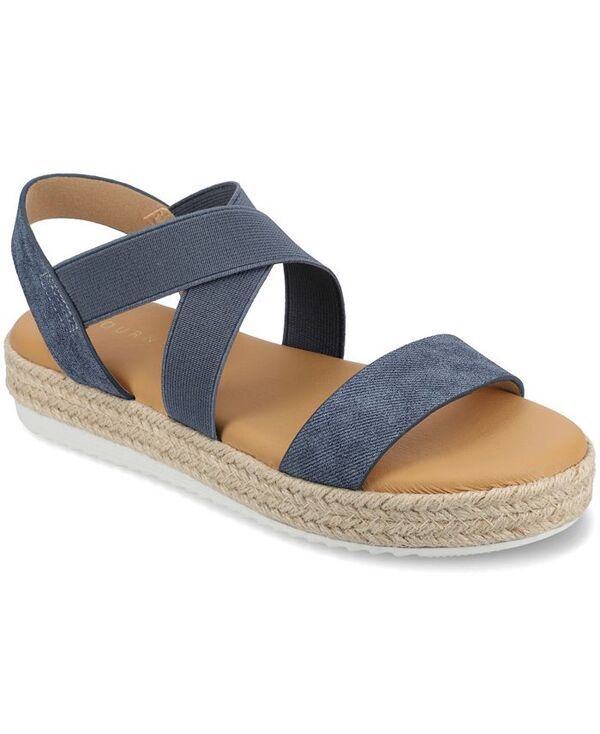 ジュルネ コレクション レディース シューズ サンダル Journee Collection Womens Caroline Strappy Espadrille Sandals Denim デニム