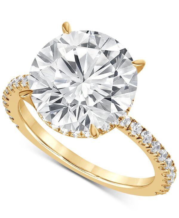 バッジェリーミシュカ レディース アクセサリー リング Badgley Mischka Certified Lab Grown Diamond Hidden Halo Engagement Ring 4 ctw in 14k Yellow Gold イエロー