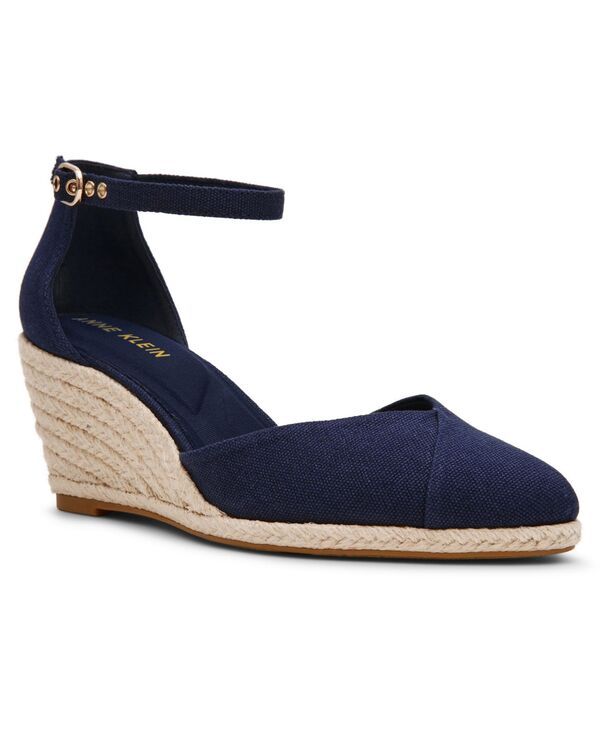 アンクライン レディース シューズ サンダル Anne Klein Womens Wilmott Closed Toe Wedgespadrilles Navy ネイビー