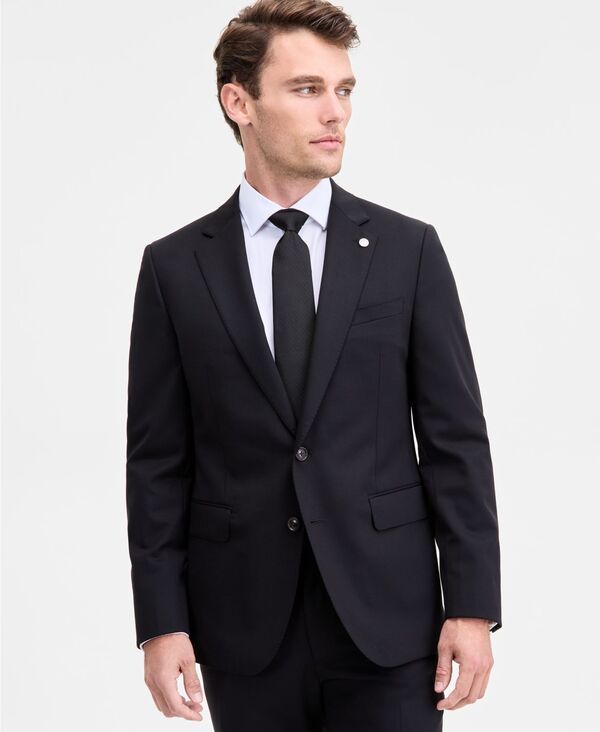 テッドベーカー メンズ アウター ジャケット・ブルゾン ウール Ted Baker Mens ModernFit Black Solid WoolBlend Suit Separate Jacket Black ブラック
