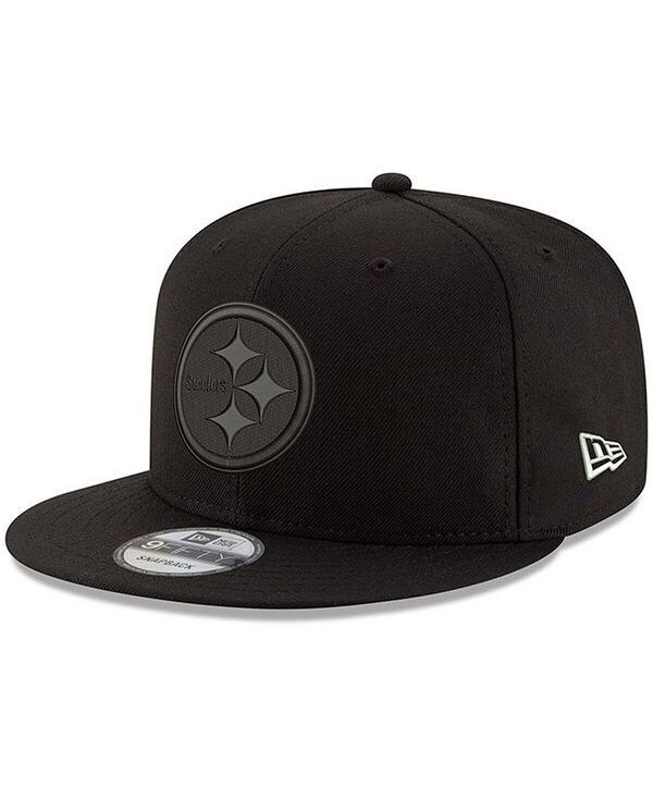 ニューエラ メンズ アクセサリー 帽子 Tシャツ New Era Mens Black Pittsburgh Steelers Black On Black 9Fifty Adjustable Hat Black ブラック