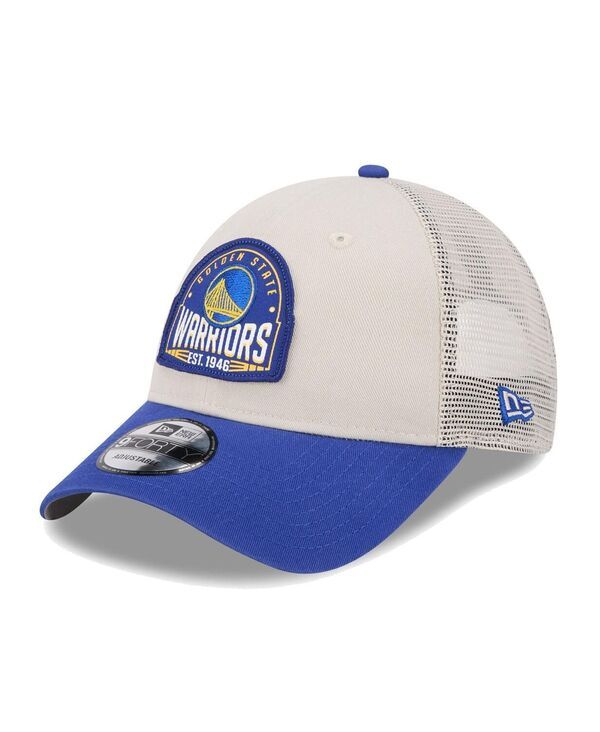 ニューエラ メンズ アクセサリー 帽子 New Era Mens Khaki Royal Golden State Warriors Throwback Patch Trucker 9FORTY Adjustable Hat Khaki Royal カーキ
