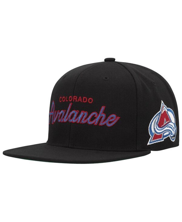 ミッチェルネス メンズ アクセサリー 帽子 Mitchell Ness Mens Black Colorado Avalanche Core Team Script 20 Snapback Hat Black ブラック